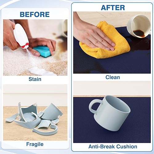 Miniatura 38 de StepRite Tapetes de cocina, 2 tapetes acolchados, antifatiga, para piso, de escritorio, antideslizante, impermeables, oficina, alfombras de 17.3 x