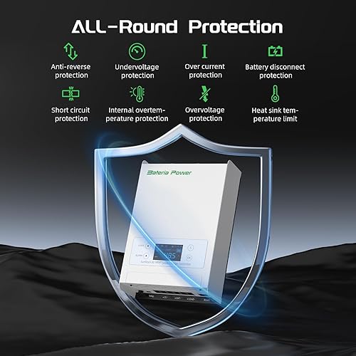 Miniatura 3 de Bateria Power Controlador de carga solar MPPT 60A 12243648V, regulador de carga de panel solar de eficiencia 99.5% MPPT, compatible con batería