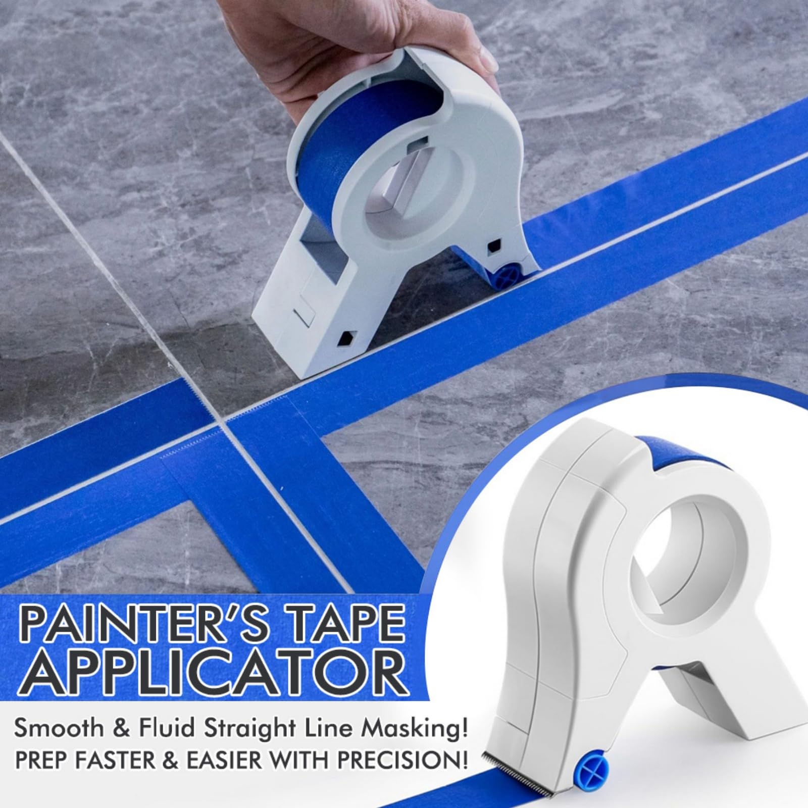 Dispensateur de ruban adhésif, Masking Machine Machine Portable Masking Masking Master Tape Dispensateur avec 5 rouleaux Randeau pour peindre Applicateur de bande de peinture polyvalente Applicateur
