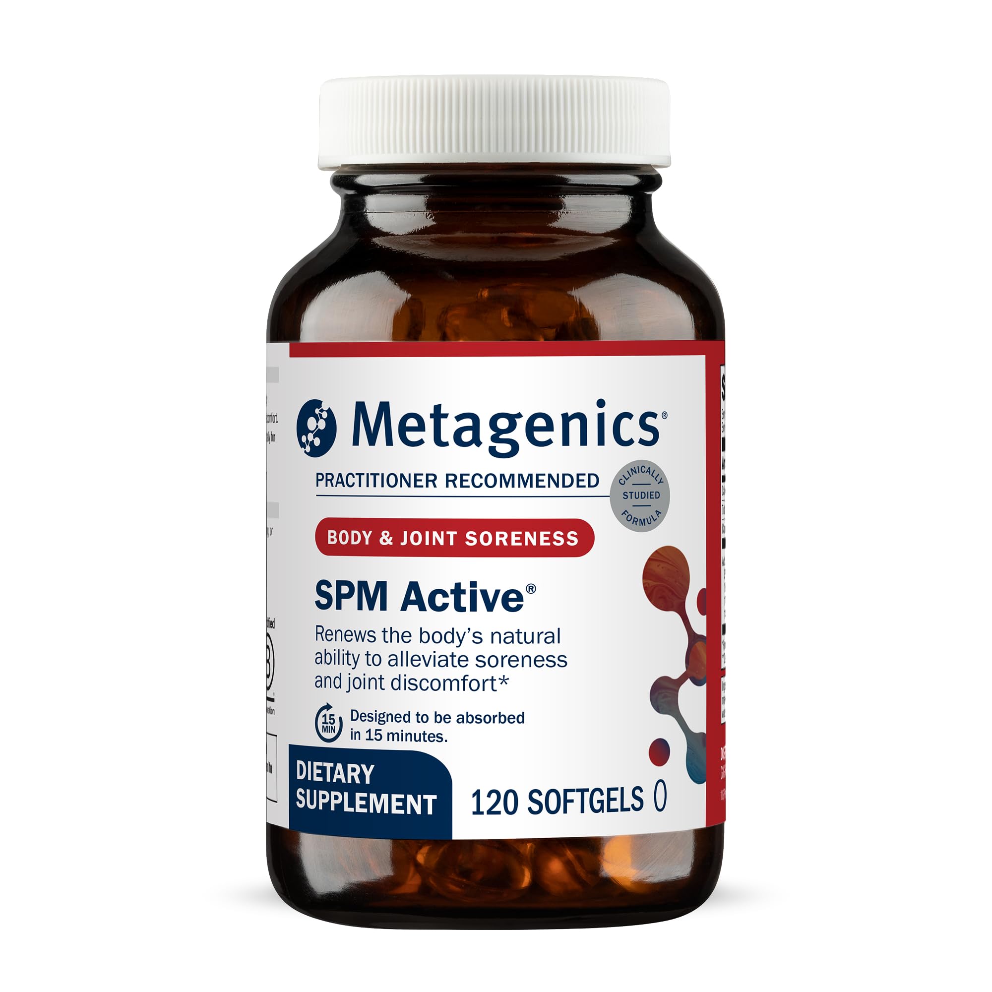 Metagenics SPM Active - Specialized Pro-Resolving Mediators from Marine Oils - Supports Normal Inflammatory Response, Tissue Health, Joint Comfort, Immune Health - Non-GMO, Gluten-Free - 120 Softgels