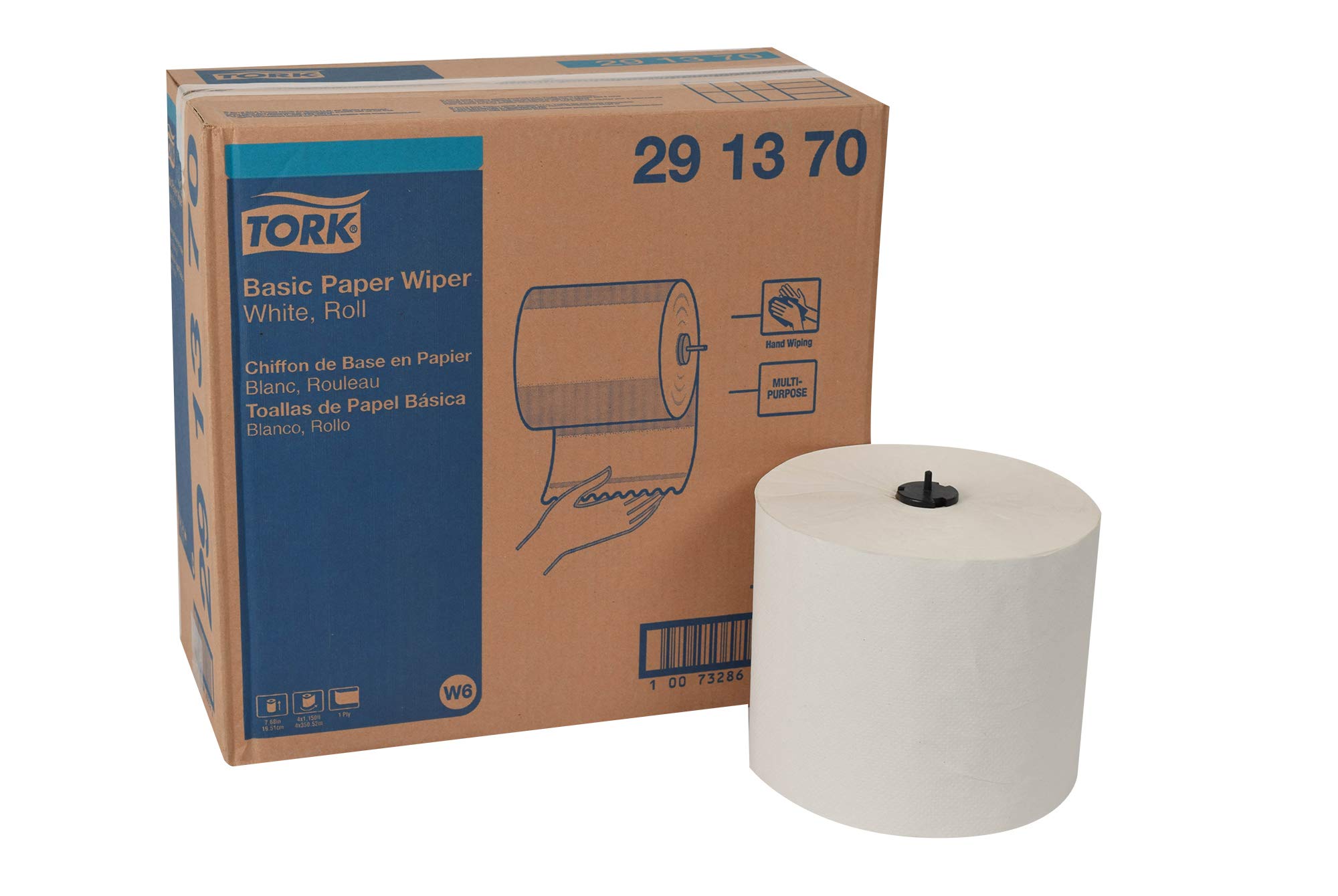 TorkBasic Paper Wiper White W6, Roll, 4 x 1150 Sheets, 291370