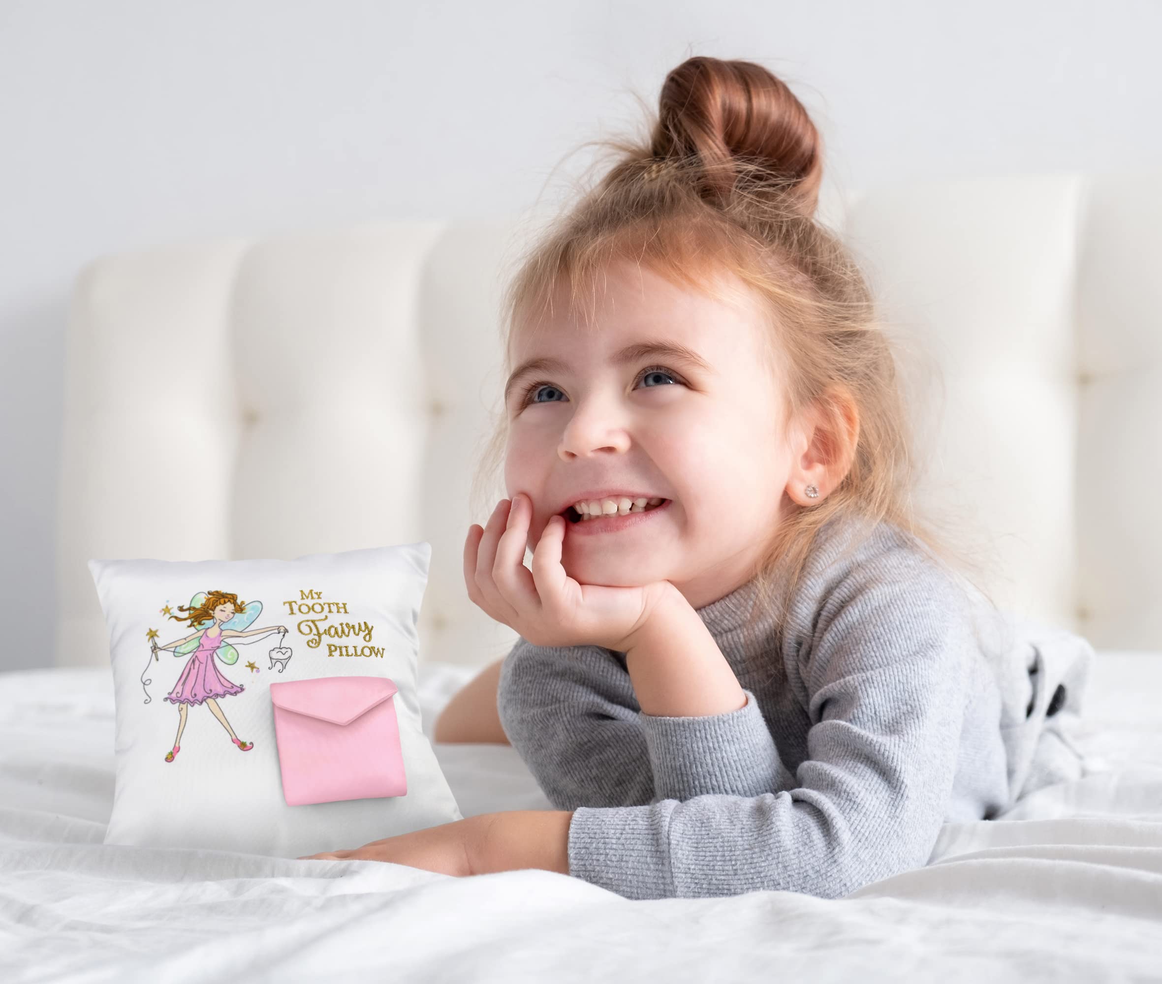 Almohada de hada de dientes, 1 unidad (paquete de 1), color blanco 3