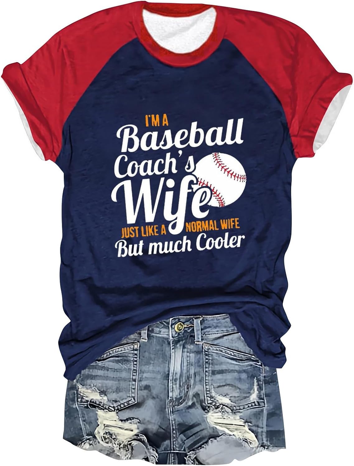 Baseball Mom Shirt My Granson Will Be Waitimg for You at Home Raglan Tee Shirts Mama Tis The Season 2024 Tops