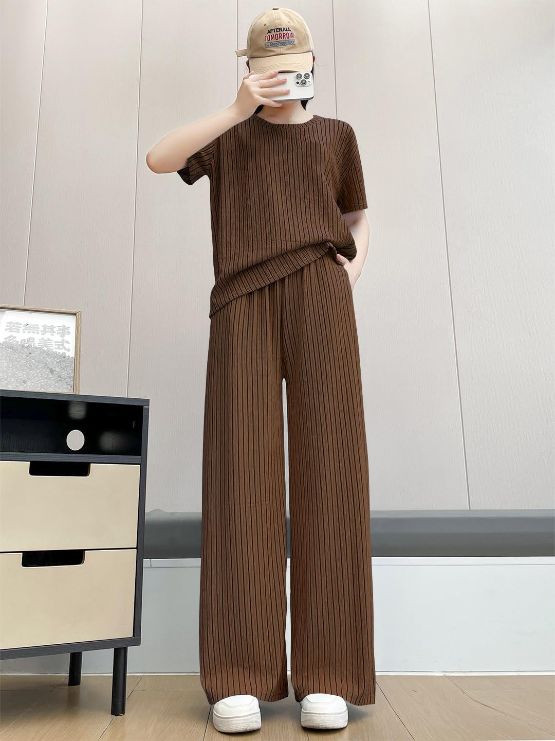 Toochki Set pigiama da donna con parte superiore e pantaloni, pigiama coreano, leggero e stampato, biancheria da notte morbida e confortevole, per ragazze e donne