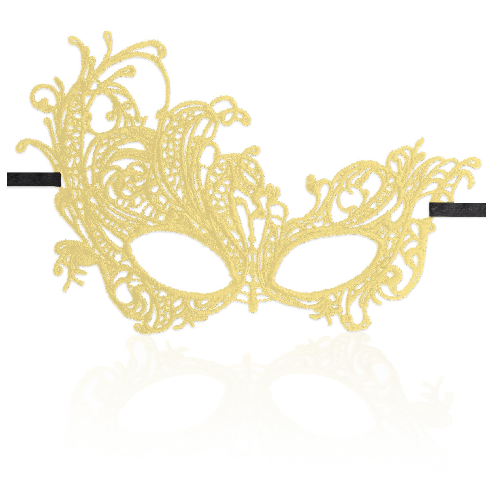 LAOTIDui Masquerade Mask for Women,Lace Mask,Venetian Mask,Mardi Gras Mask,Black,Gold,Colored,Blue,White,Silver