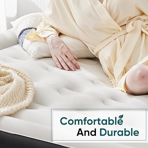 Miniatura 3 de Sweetcrispy Colchón de aire individual Colchón inflable inflable de 18 pulgadas con bomba de alta capacidad incorporada, doble altura, diseño