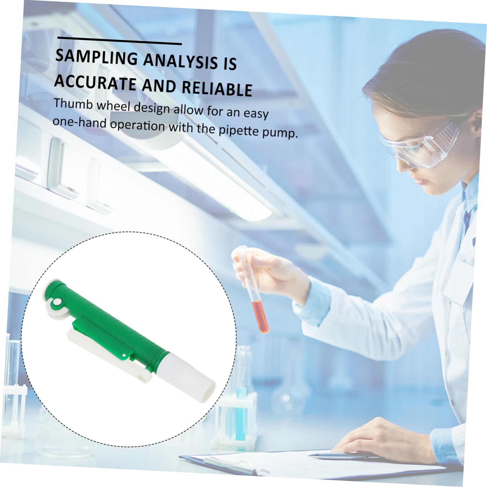 Pompe à Pipettes de Laboratoire Manuelle 2ml en Plastique Vert | Utilisation Main, Remplissage Précis, Accessoire pour Travaux Scientifiques