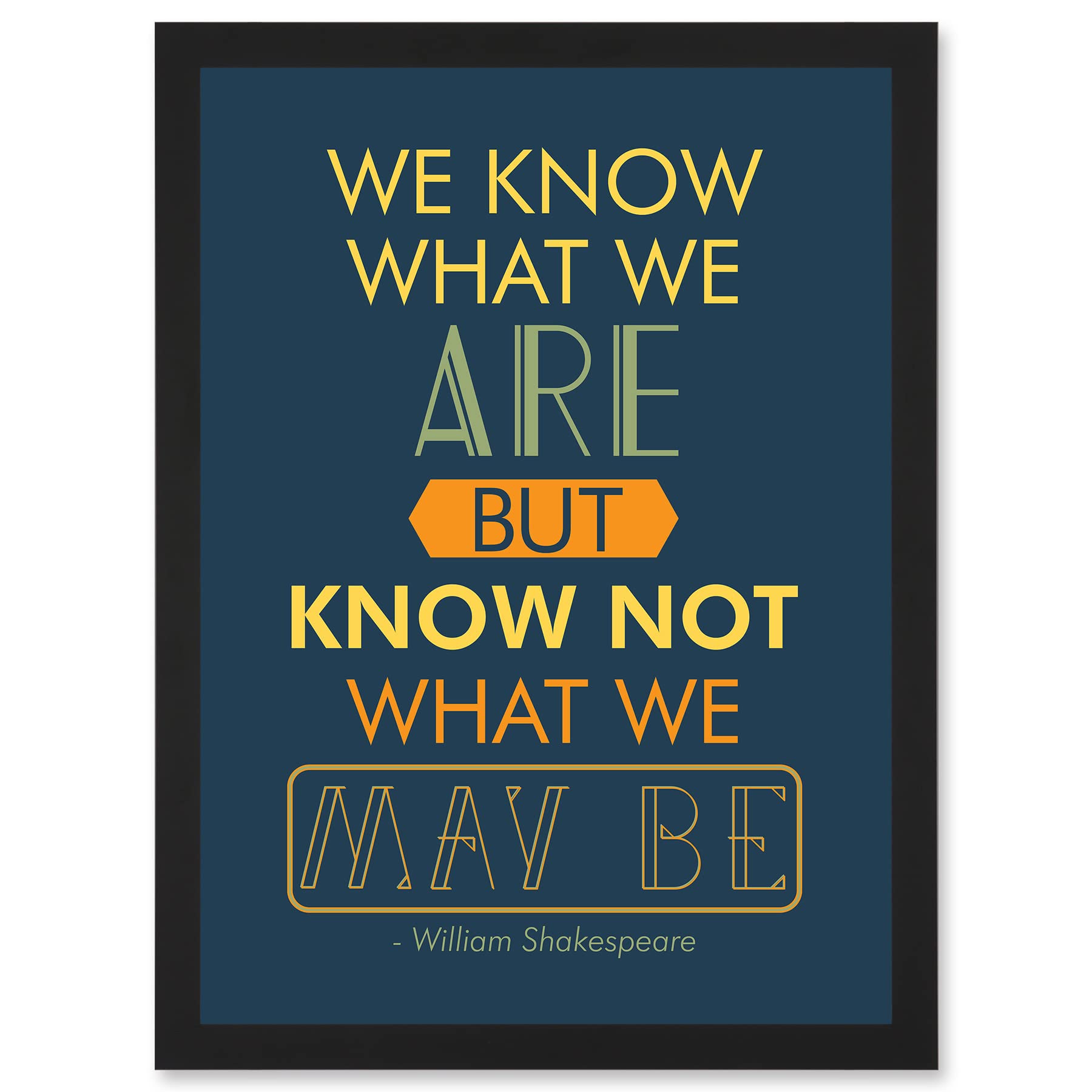 Artery8 Shakespeare Hamlet Act Four Typography Phrase Prose A4 Artwork Framed Wall Art Print