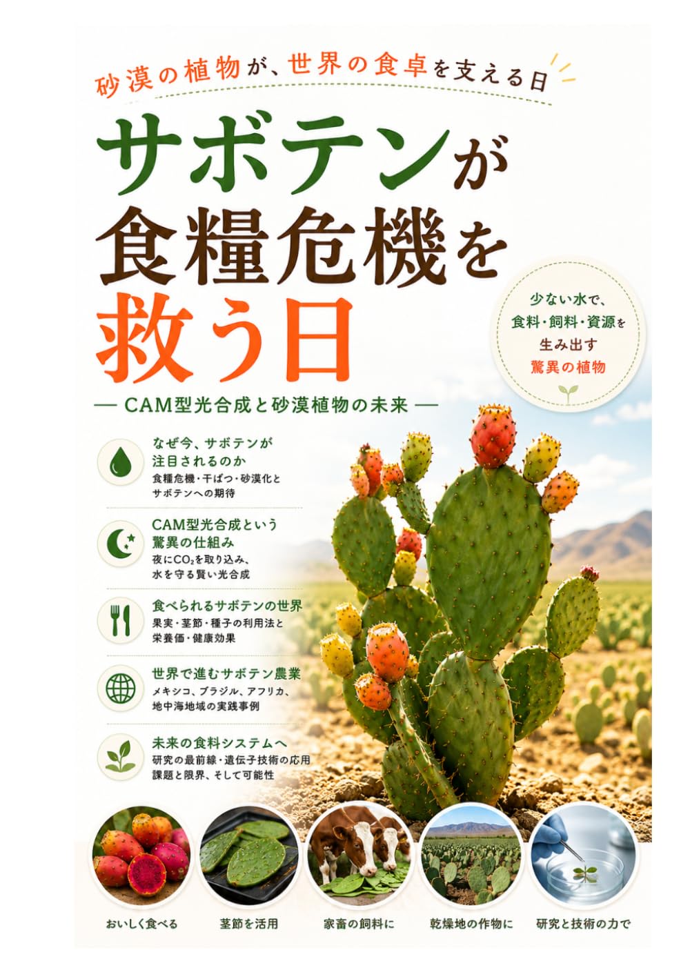 サボテンが食糧危機を救う日：CAM型光合成と砂漠植物の未来: なぜ今サボテンが注目されるのか (やさしい園芸（多肉植物）)