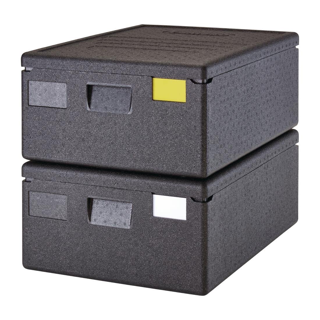 CAMBRO - Contenedor isotérmico con carga superior Cam Gobox para bandejas de 60x40 cm y 20 cm prof. 53 L - 49 x 69 x 27 cm (M.Ext) - 42,5 x 62,5 x 20,5 cm (M.Int) - Negro