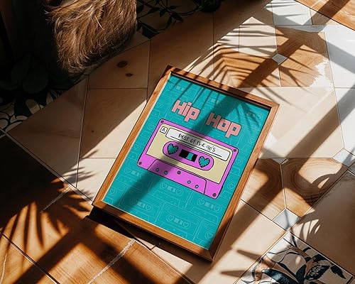 Miniatura 4 de Póster de cinta de casete de hip hop, arte de pared – Mixtape de los años 90, decoración retro para el hogar, oficina, dormitorio, impresión