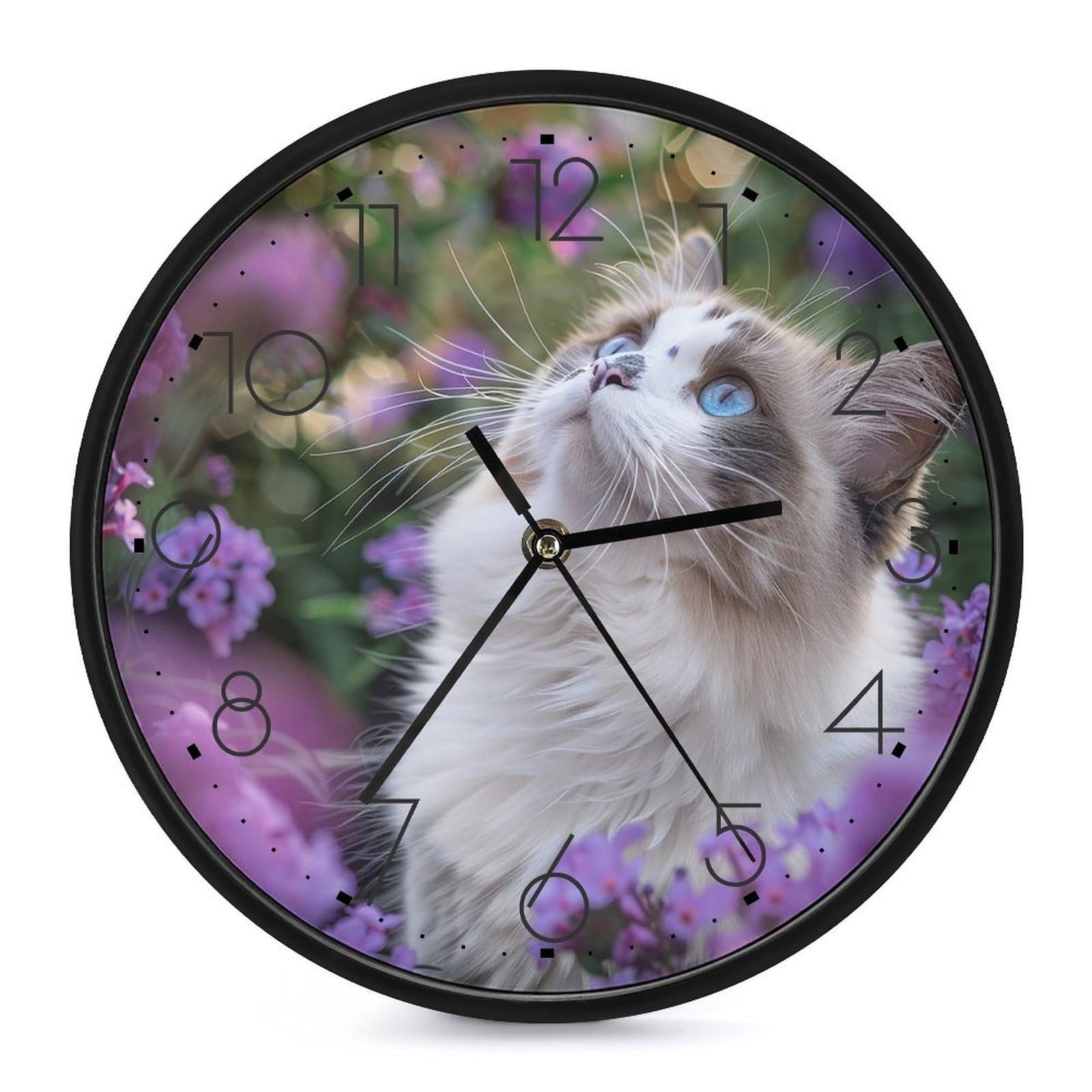 XOPEKVLAWM Wall Clock 10 Inch Non-Ticking Silent Modern Simple Style Round Decor Clocks In The Garden Clock Decorative Battery Operated Wall Clocks for Home Office Living Room Bedroom Kitchen