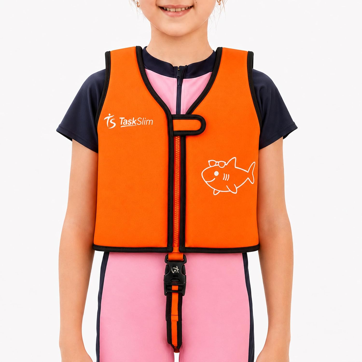 Kids Swim Vest, Swim Training Aid, Front-Zip Adjustable Swim Trainer Vest | Choose by weight, not age—S 20-30 / M 30-50 / L 50-80 lbs; security flap keeps it secure for supervised pool and swim lessons