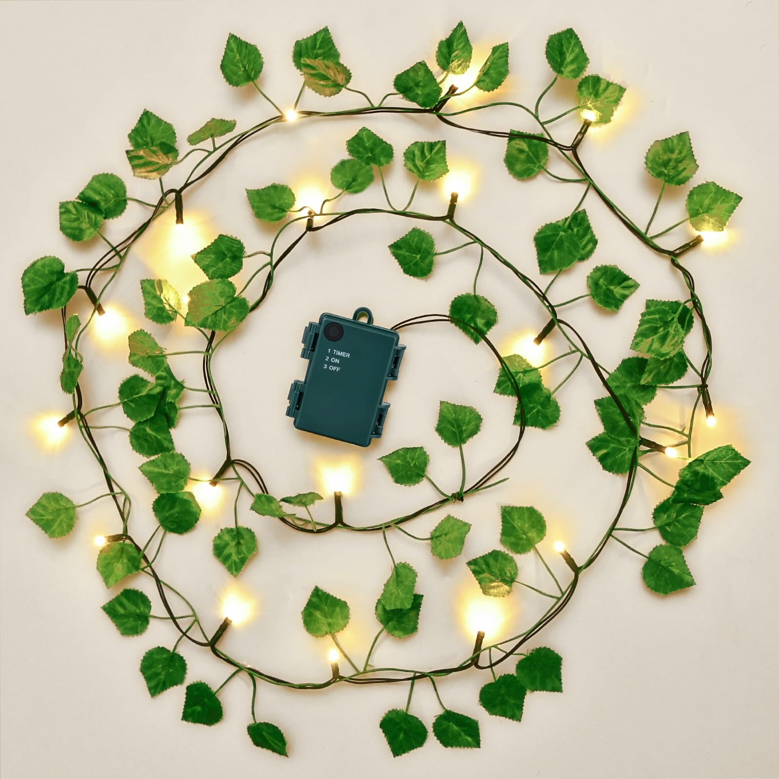 Guirlande lumineuse d'intérieur - 2 m - 20 LED - Avec minuterie - Étanche - Pour chambre à coucher, balcon, mariage, fête