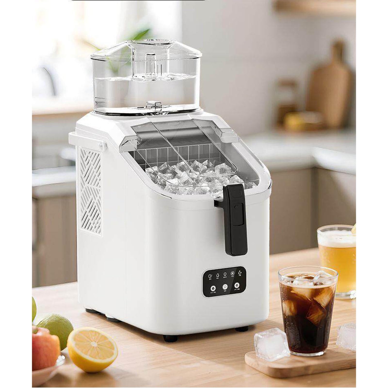 Tragbarer Eisbereiter, Kleiner Eisbereiter, Gibt Wasser Innerhalb Von 10 Minuten Ab, 16 Eiswürfel Pro Charge, Geeignet für Camping und Picknicks(A)