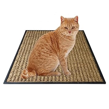 ATMAH Scratch Me Rubber Backed Coir Cat Scratcher and Sleeping Pad, Size 46cm x46cm(Natural)