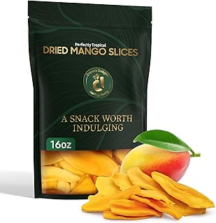 Cravers Delight Lightly Sweetened Dried Mango Slices – 16 oz Sliced Dehydrated Mango Dried Fruit in Bulk, Low Sugar Added – Healthy Dry Fruit Snacks for Kids and Adults – Non-GMO, Gluten Free, Vegan