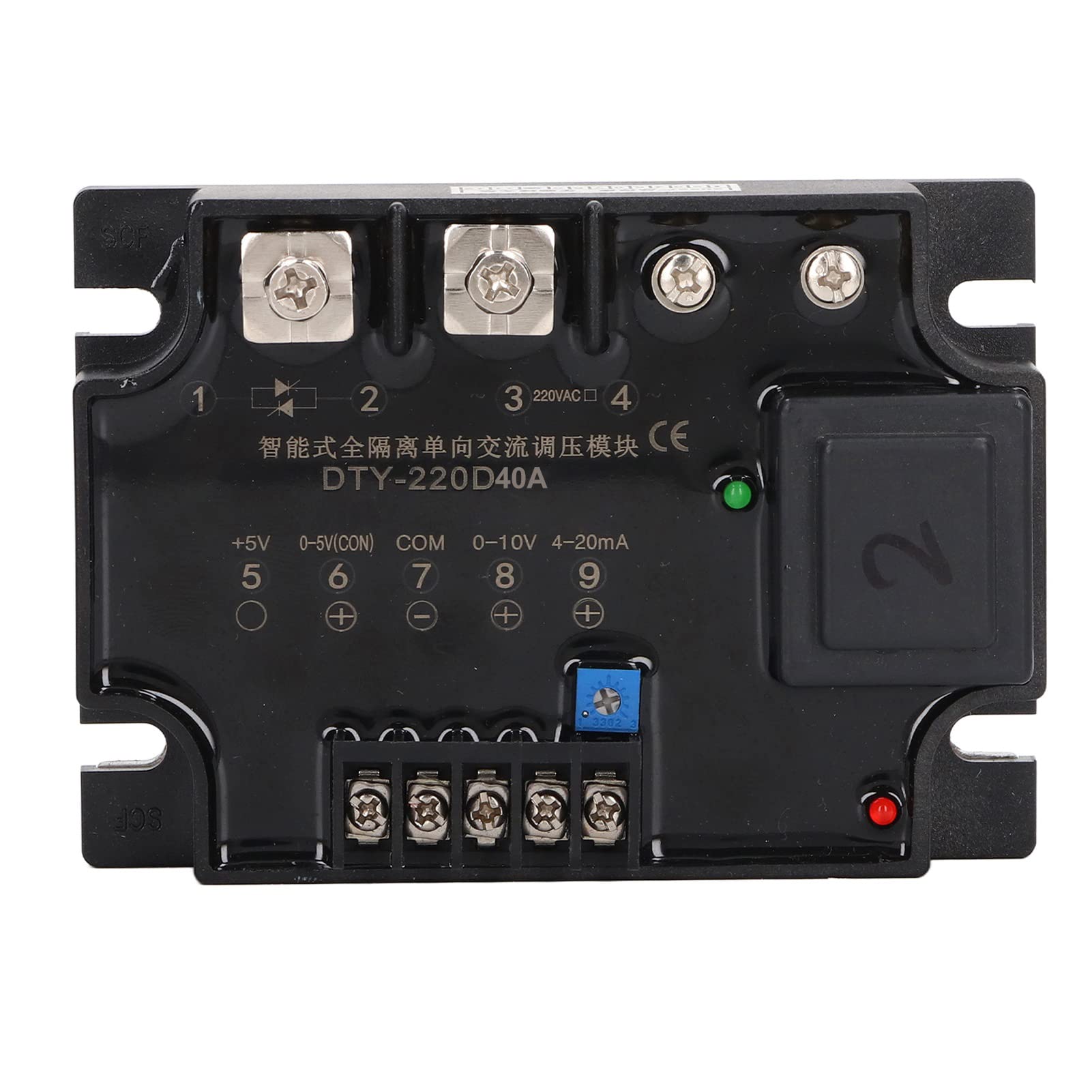 Regulador de Voltaje Monofásico, Chip Tiristor, Módulo Regulador de Voltaje Multientrada Multifunción de 220V para Sistemas de Iluminación (40A)