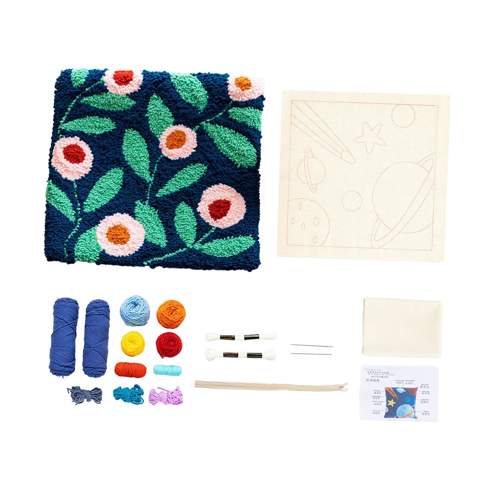 Colcolo Stanznadeln, Kissensets, Kissenbezüge, Häkelgarne, Kissenbezug, Stickset, Nähset für Erwachsene, Kinder, Matte, Teppich, Untersetzer, Blau