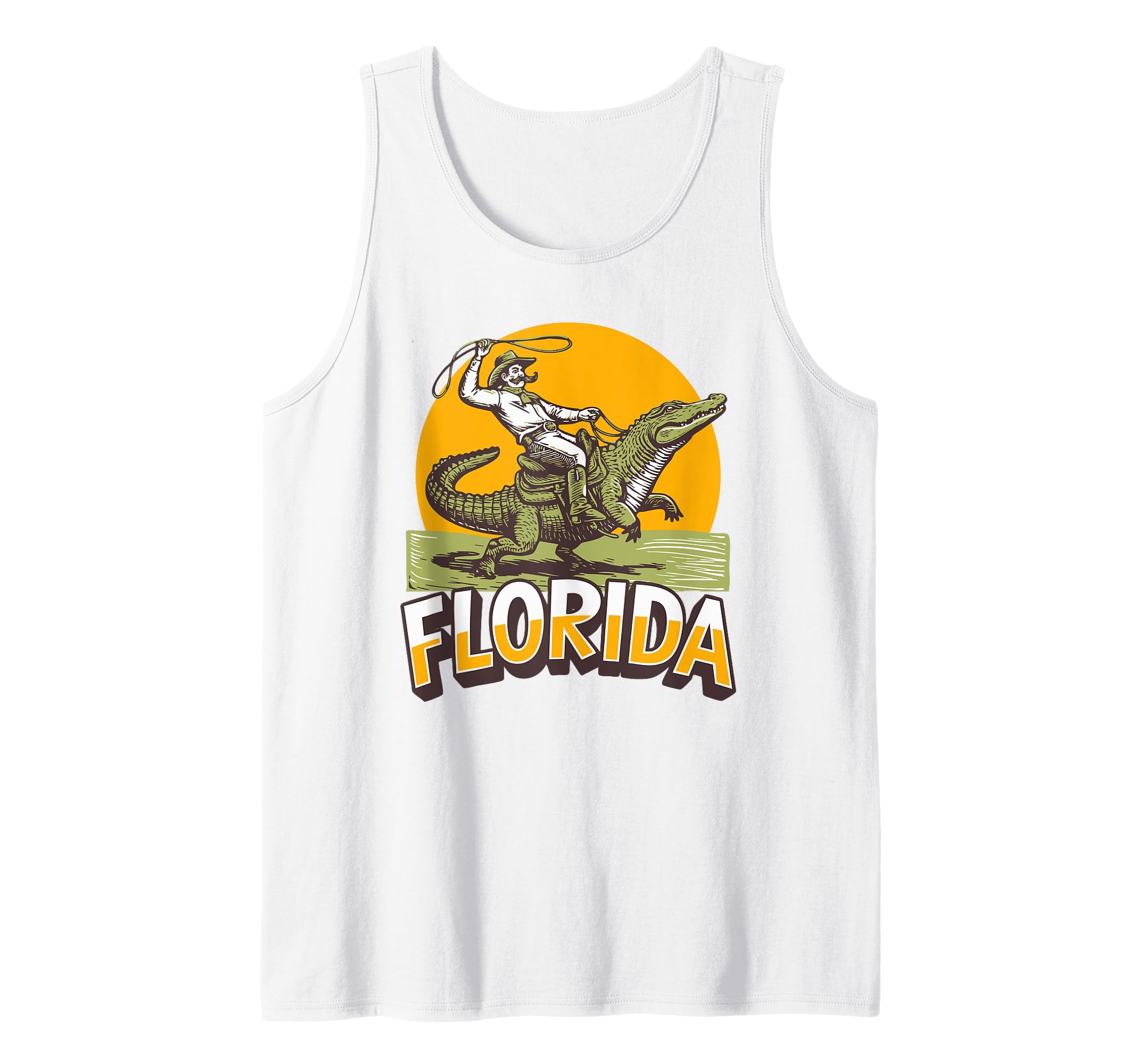 Florida Souvenir Funny Cowboy Riding Alligator Tank Top