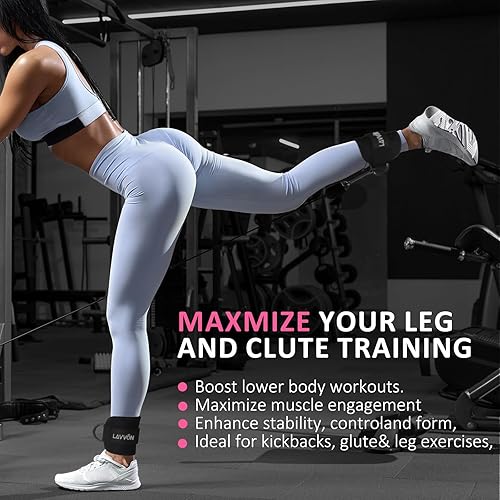 Miniatura 4 de Ankle Straps for Cable Machines Kickbacks - Adjustable Comfort Ankle Cable Attachments for Gym Ankle Cuff Cable Machine Glute Kickback Straps - Leg