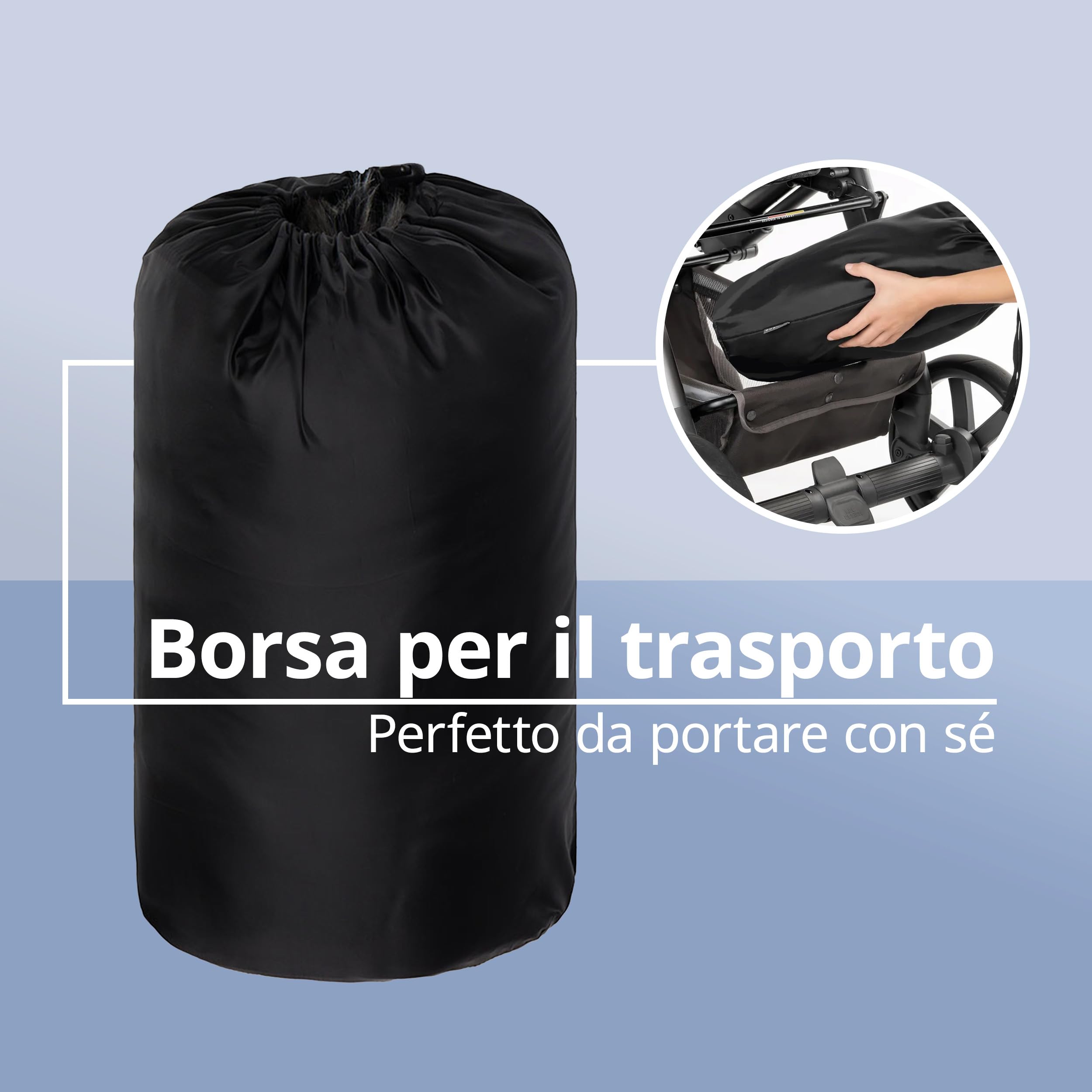 Zamboo Sacco a Pelo Invernale in Pelliccia D'agnello 2in1 - Coprigambe Passeggino Universale e Copriseduta Passeggino e Carrozzina per Bambini - Grigio