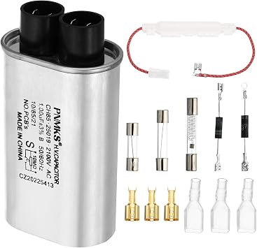 PATIKIL 8Pcs Microwave Capacitor Kit 1uF High Voltage Capacitor Silver Tone