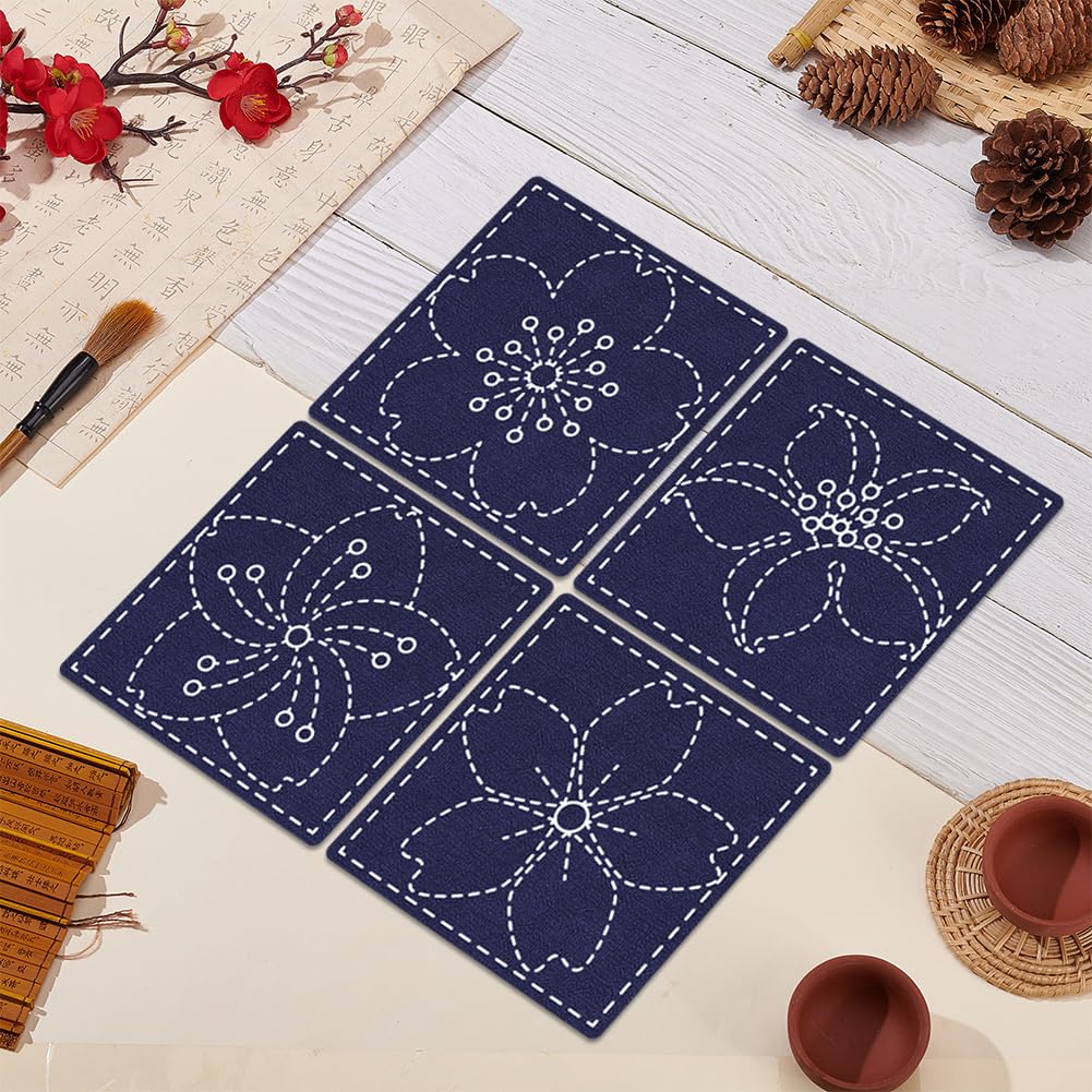 Sashiko Coasters DIY Kit - Cherry Blossom Embroidery -6