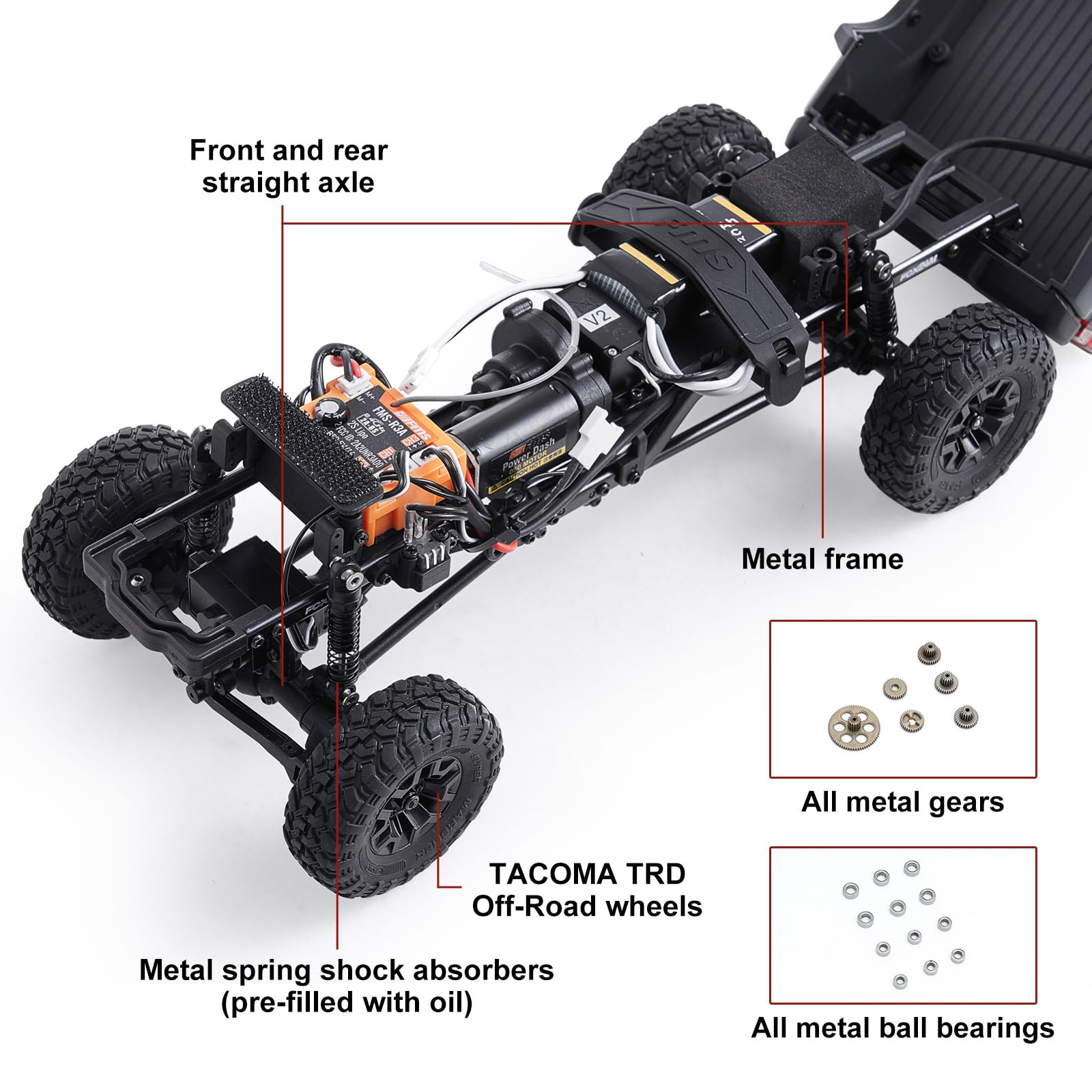 Amazon.com: FMS FCX24 TOYOTA TACOMA 1/24 RC Crawler 4x4 RC Truck