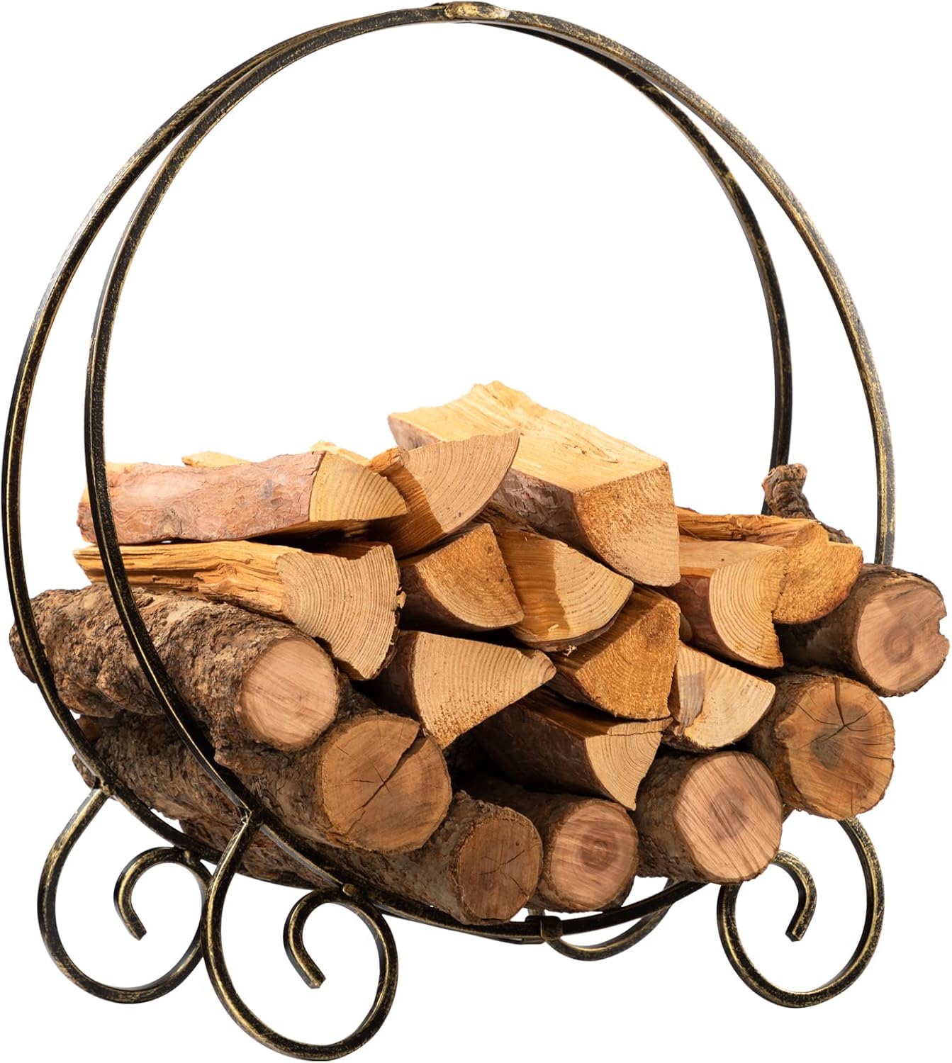 Lifeety Firewood Rack 23in Hoop Log Holder Small Fireside Wood Storage