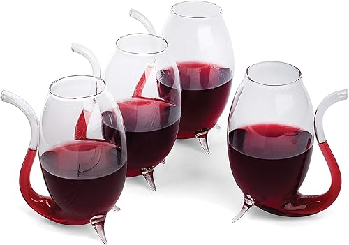 Fox Run Sippers de vidrio soplado a mano, juego de 4, 2.75 onzas, transparente