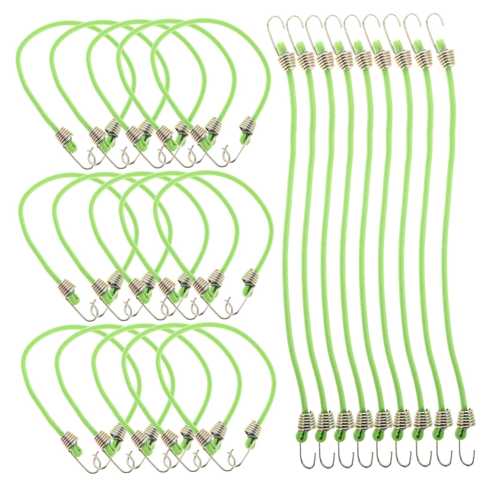 MAGICLULU 50 Pezzi Corde Elastiche in Lattice con Ganci, Cinghie Regolabili per Valigie e Campeggio, Fissaggio Sicuro per Carichi e Oggetti | Fissaggio Sicuro per Bagagli e Carichi, Lattice e Zinco, per Viaggio e Trasporto