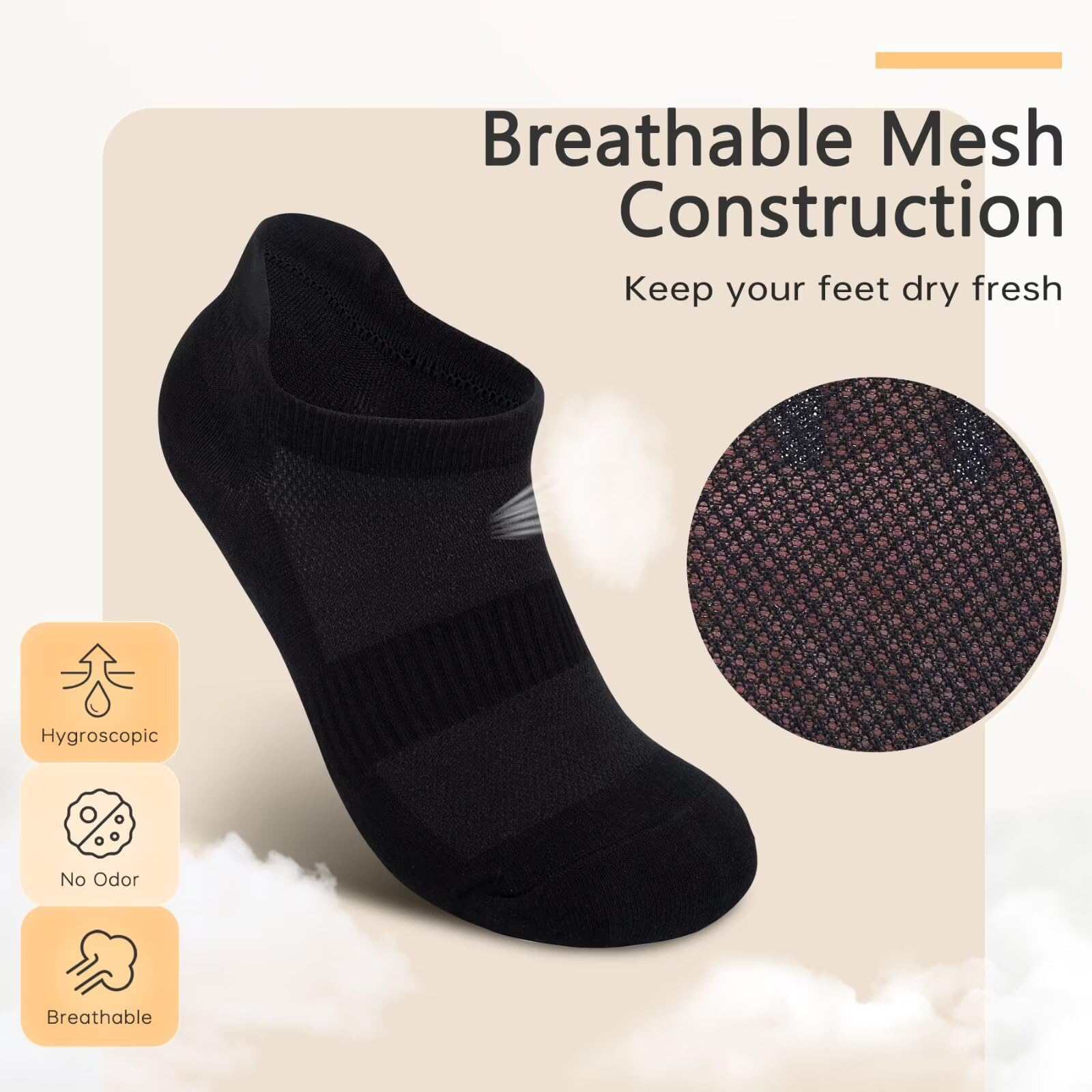 EKSHER 10 Paia Calzini Uomo Corti Calze Donna Corte Cotone Calza Sportive Basse Traspirante Running Elastiche Tennis