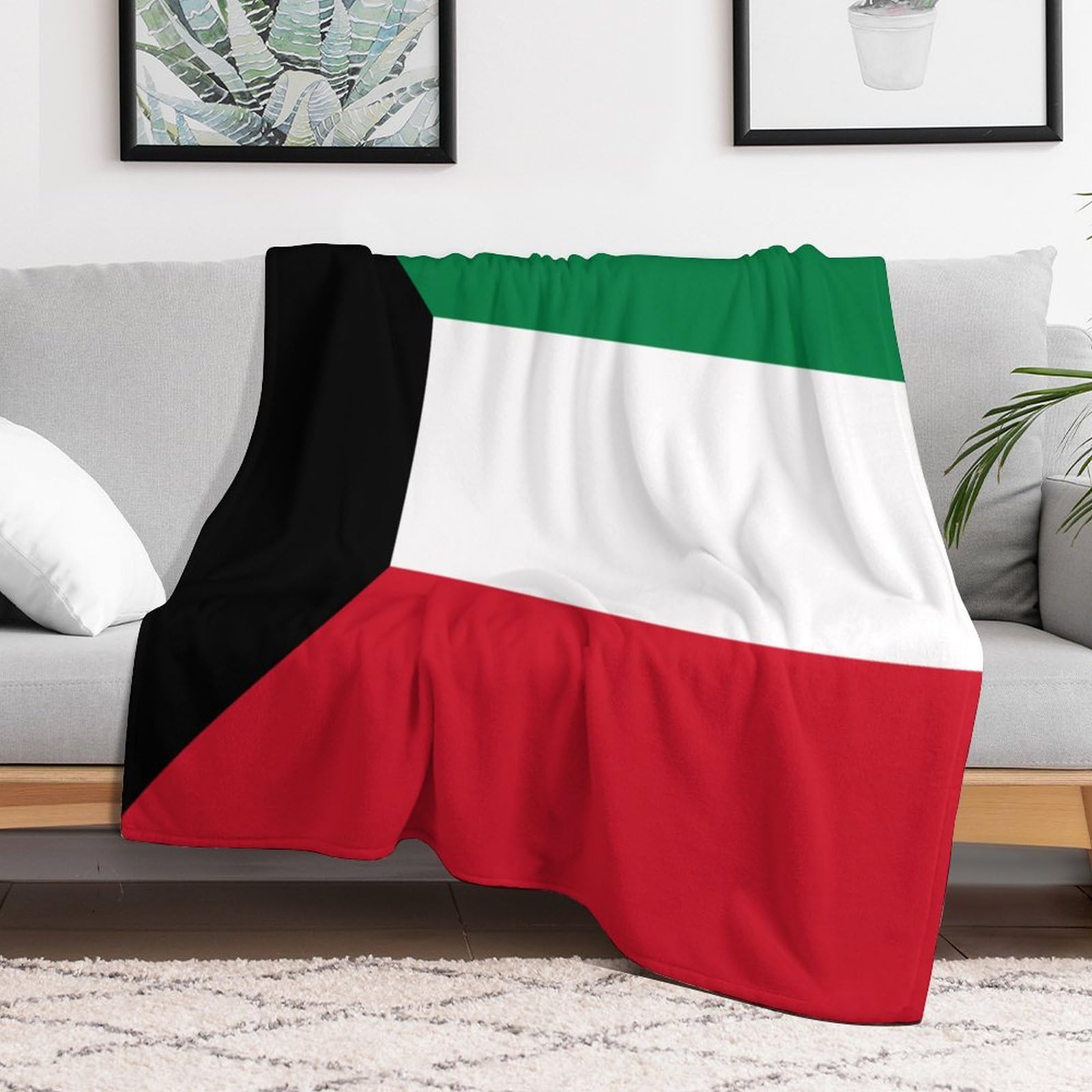 Couverture polaire drapeau Koweït plaid canapé lit voyage 152