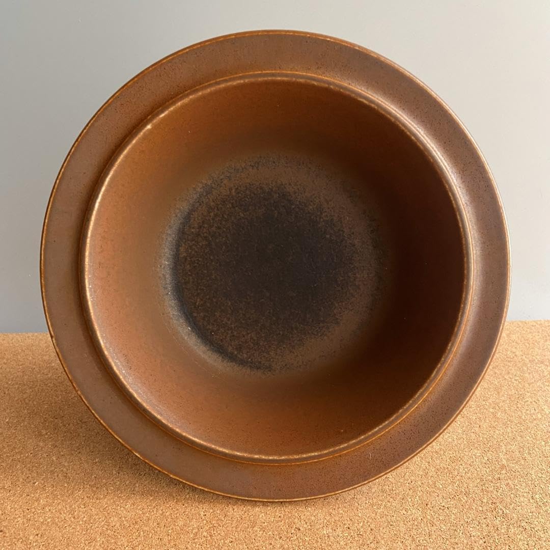 Amazon.co.jp: アラビア ルスカ スープ ボウル Φ17.5 深皿 3皿 赤茶系  