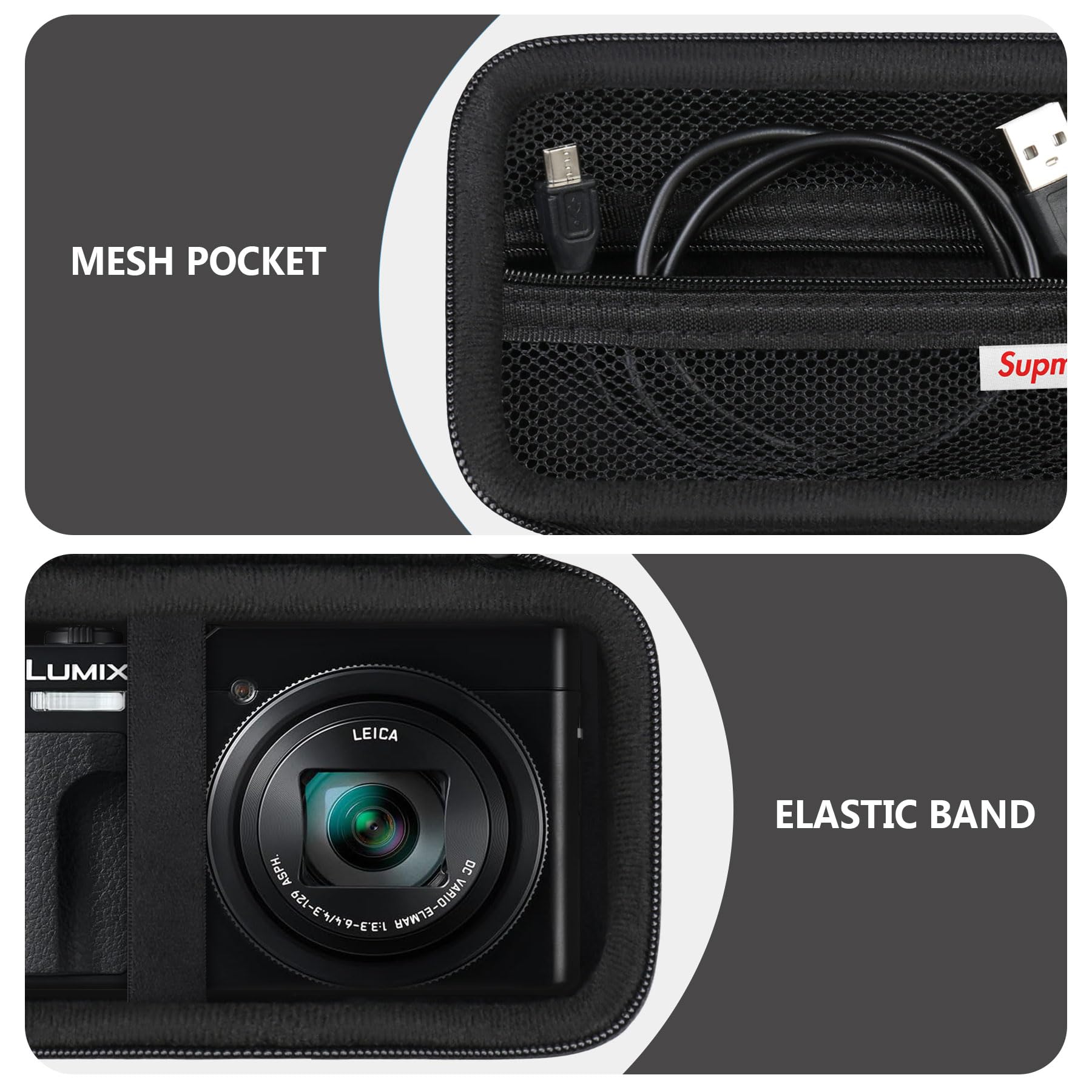 Étui pour Panasonic Lumix TZ99 TZ300 Appareil Photo Compact Zoom Sac de Protection Noir