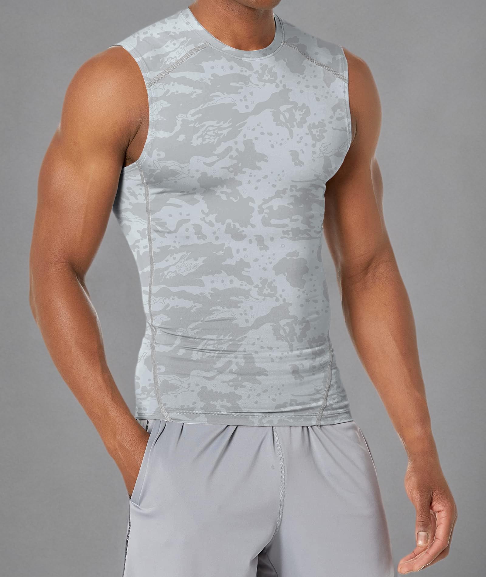 Holure Confezione da 5 Canottiere a Compressione da Uomo per Atletica Muscolare, Fitness, Bodybuilding, Senza Maniche