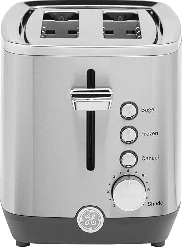 GE 2 Slice Stainless Steel Toaster, Extra Wide Slots for