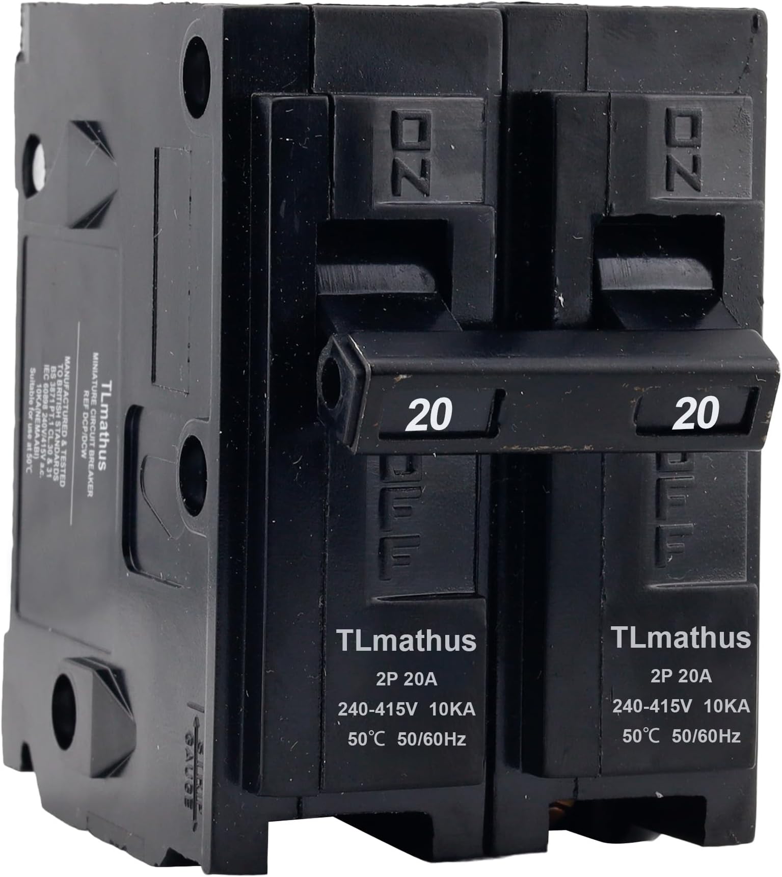 20 Amp 2 Pole Type QP Circuit Breaker Plug-in Mount Standard MCB Thermal Magnetic Protection, 10KA 120/240V, Compatible with Siemens PL and ES Series Load Centers(2P 20A)