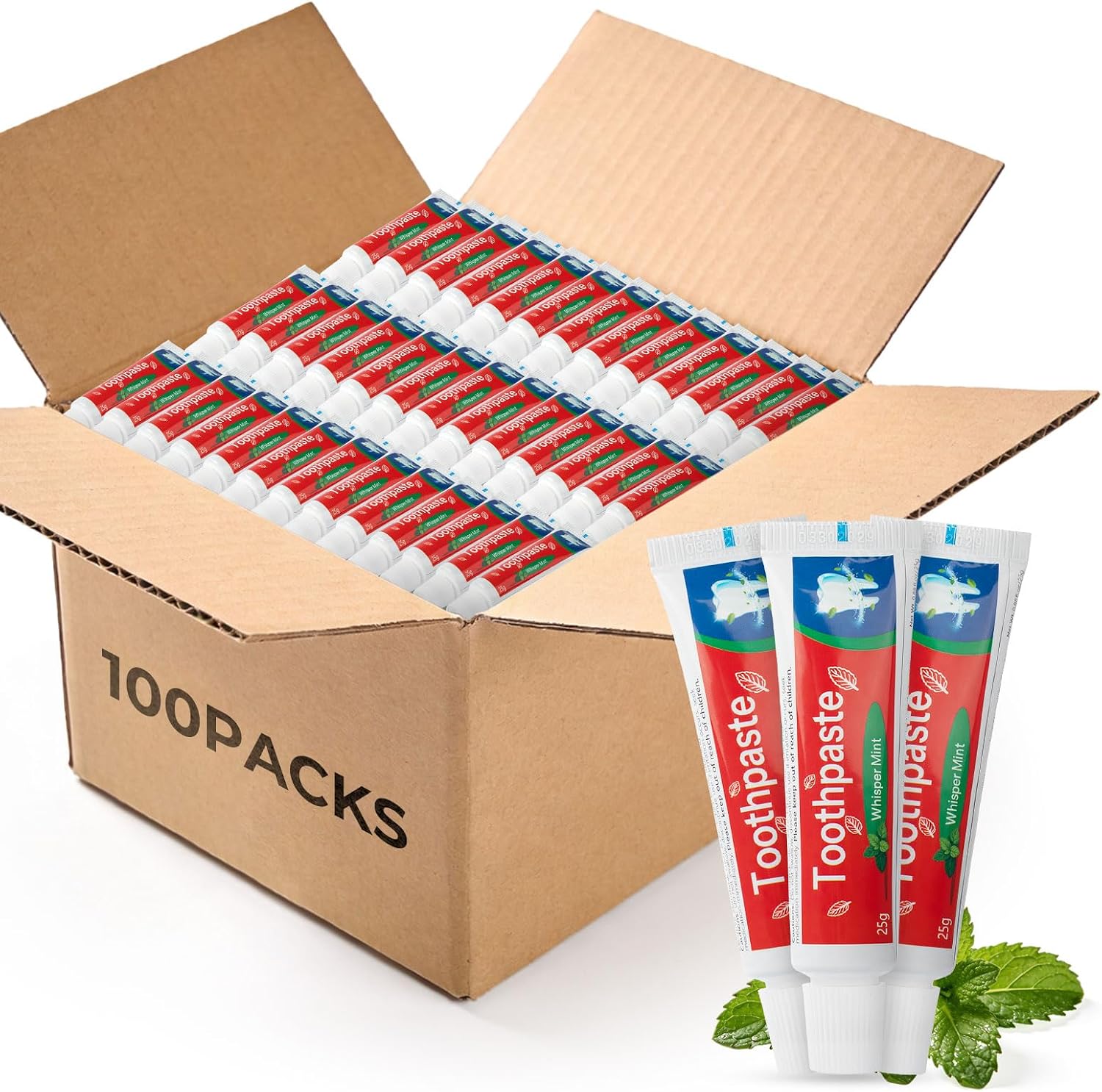 Kocpudu Travel-Sized Toothpaste in Bulk, 25g/0.88 Oz (100-PACK)