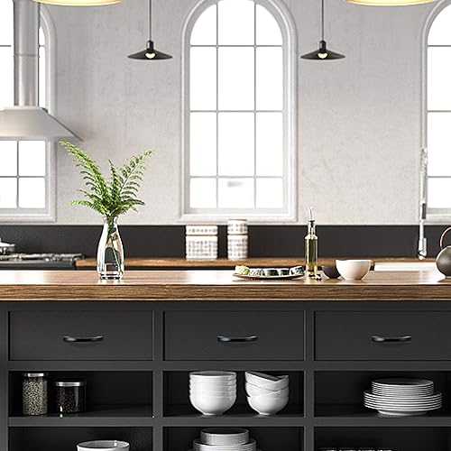 Miniatura 5 de Supkiir Paquete de 4 tiradores para cajones, centro de agujero de 2-1/2 pulgadas, color negro antiguo, pomos para gabinetes de cocina, tiradores de