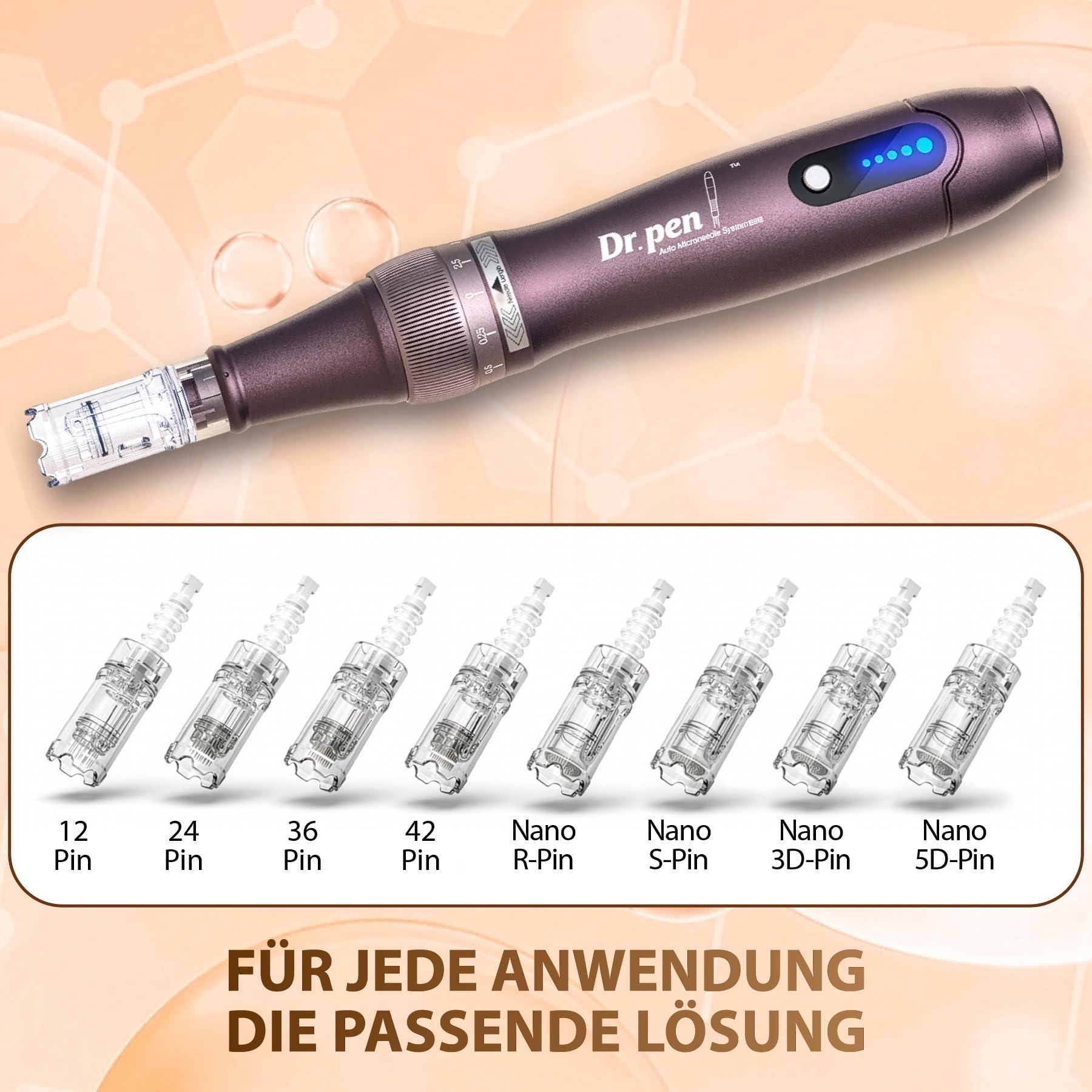 P-Beauty Ersatz Nadeln Patronen mit Bajonettverschluss 36 Pin 50 Stück - Ersatznadeln Dermapen kompatibel mit A6 A10 M5 M7 N2 Geräten - Microneedling Pen, Derma Pen für großflächige Anwendungen