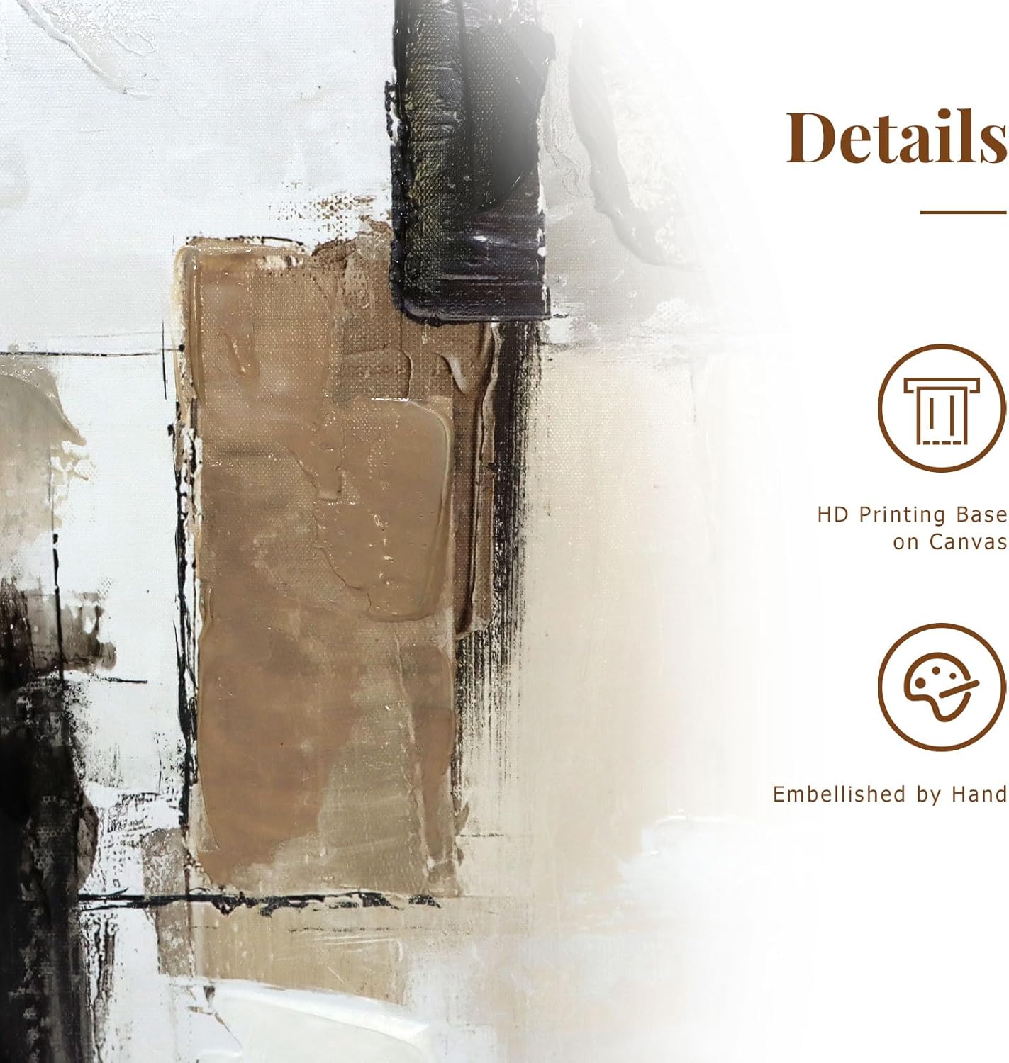 Set of 2 Modern Neutral Abstract Wall Art – Framed Beige, Gray, and Black Canvas Paintings for Living Room, Bedroom, or Office Décor – 16x24 Inches Each