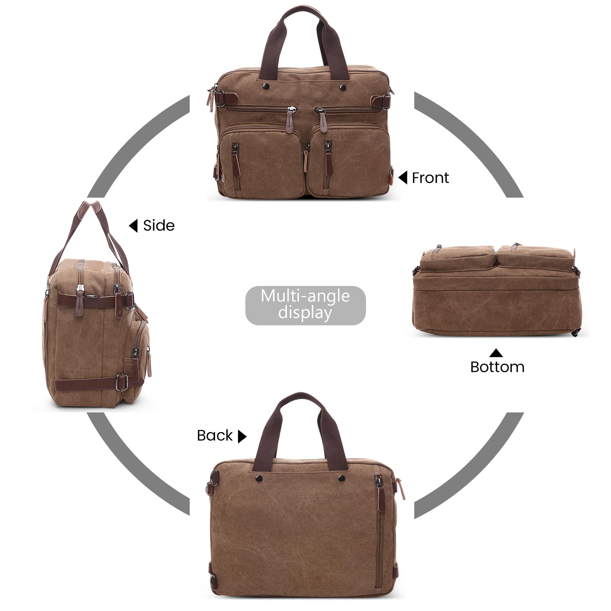 Canvas plecak męski w stylu vintage, modny plecak szkolny, torba na laptopa o przekątnej ekranu 15", torebka na podróż, swobodny, do pracy, na kemping, na co dzień, płócienny plecak dzienny,