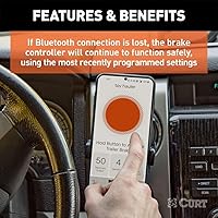 Vista 4 de CURT 51181 Kit Echo - Controlador de Freno de Remolque Móvil Echo con Bluetooth® y Botón de Anulación Manual
