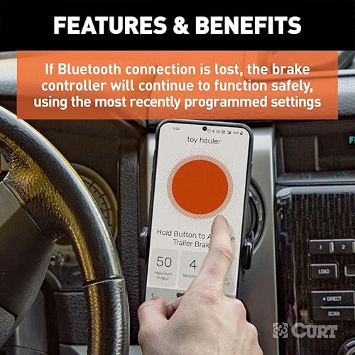 Miniatura 4 de CURT 51181 Kit Echo - Controlador de Freno de Remolque Móvil Echo con Bluetooth® y Botón de Anulación Manual