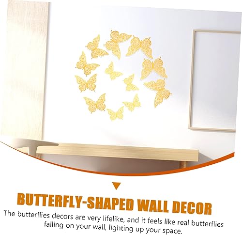Miniatura 3 de Hemobllo 3 juegos de calcomanías decorativas para dormitorio, mariposas, adorno de fiesta de cumpleaños, decoración de pared, decoración de pared,