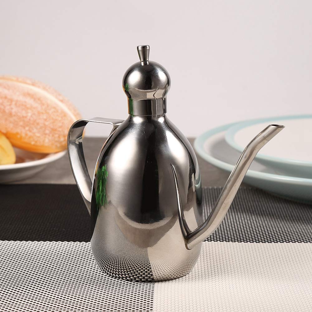 GEERYZHE Stainless Steel Olive Oil Dispenser Bottle, DripSpout Modern Oil Bottle for Kitchen Cooking Oil Container Use 0.35L Capacity - Image 2