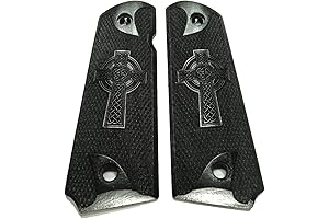 Ebony Celtic Cross Grips for 1911 Officers