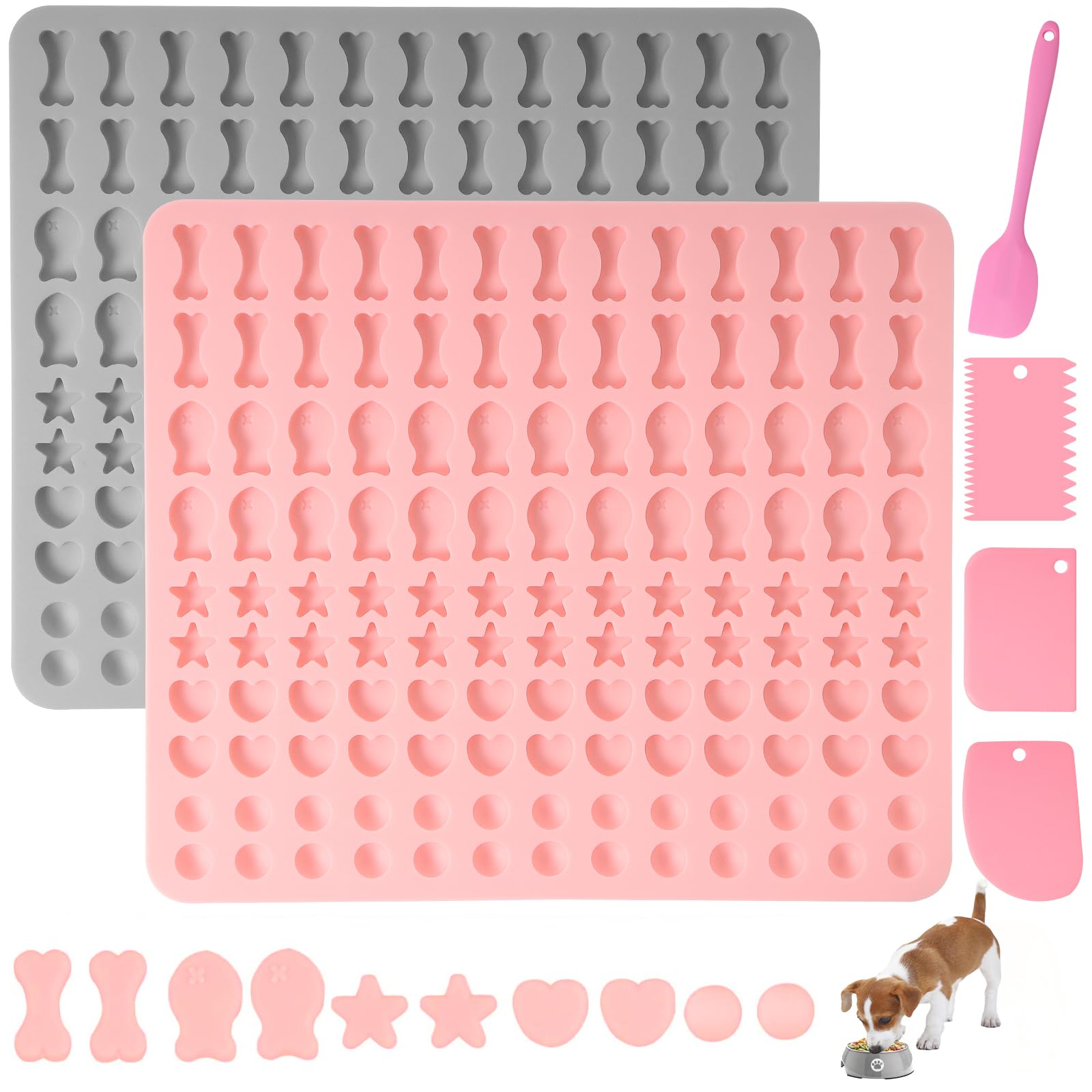 Stampini Per Biscotti Cani In Silicone - 2 Pezzi, Forma Zampa E Osso, Antiaderenti, Senza BPA